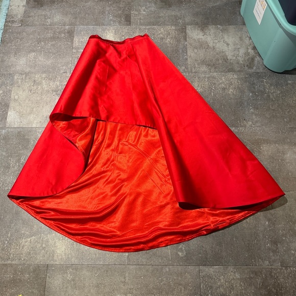 Custom two piece formal gown. Flower appliqué crop top with hi-lo skirt. - Picture 5 of 12